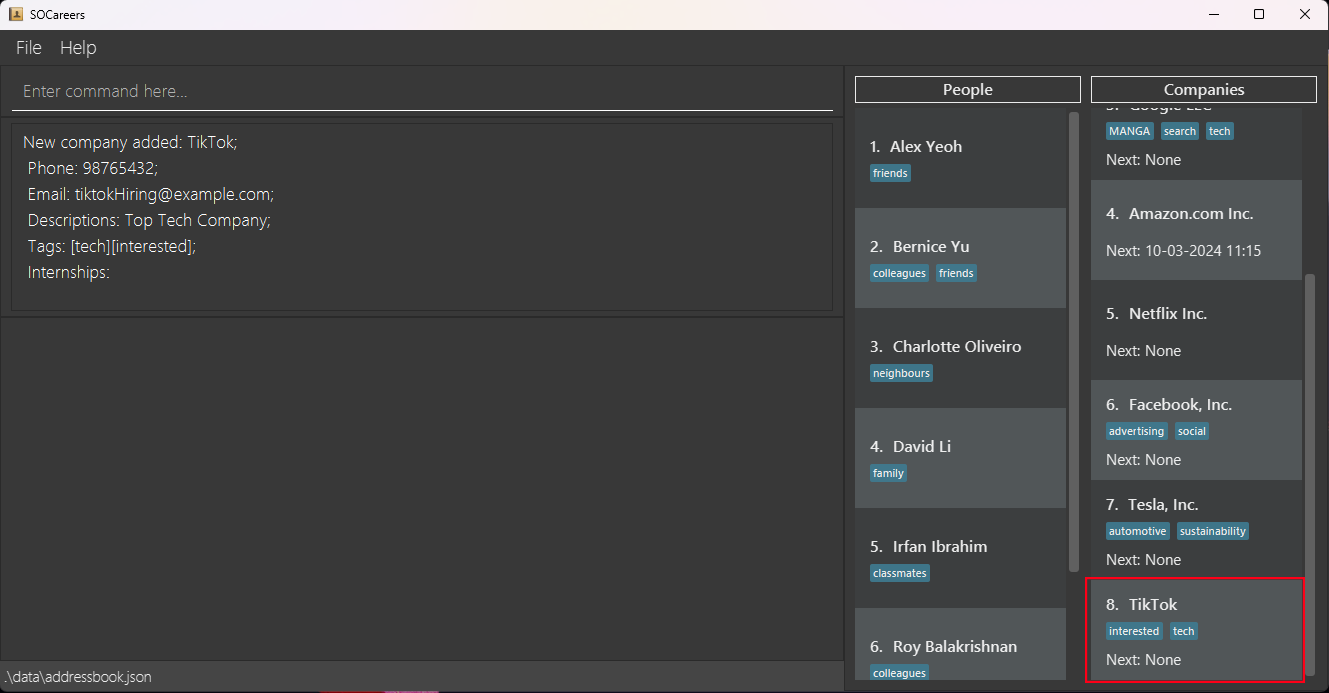 add company with all information added