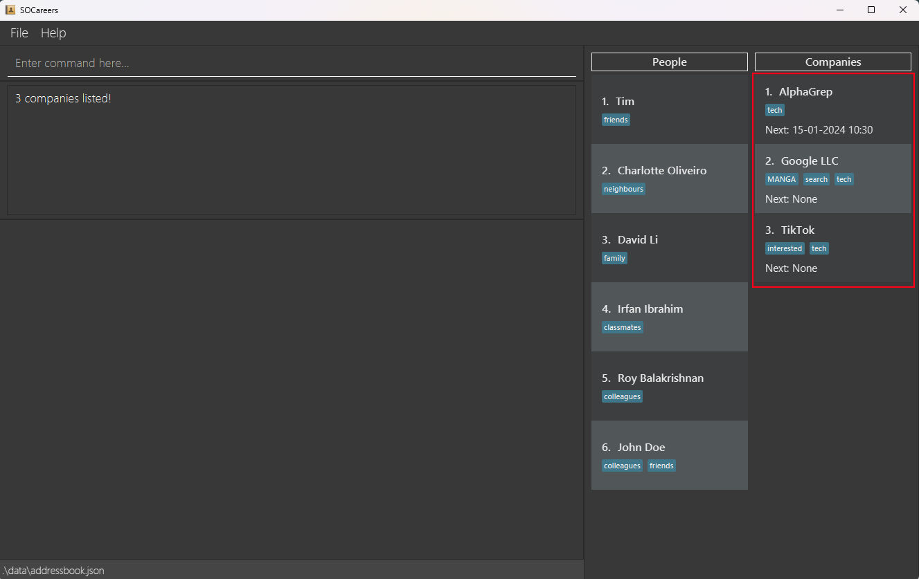 find company all params